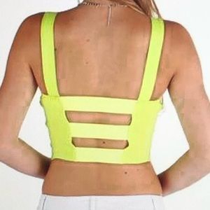 👚Neon strappy crop top
